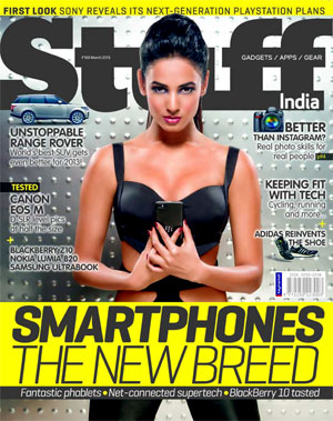 Sonal Chauhan on Stuff India March issue cover